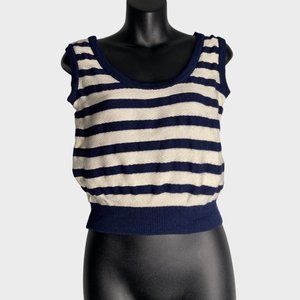 𝅺st John Collection Striped Nautical Cropped Knit Tank